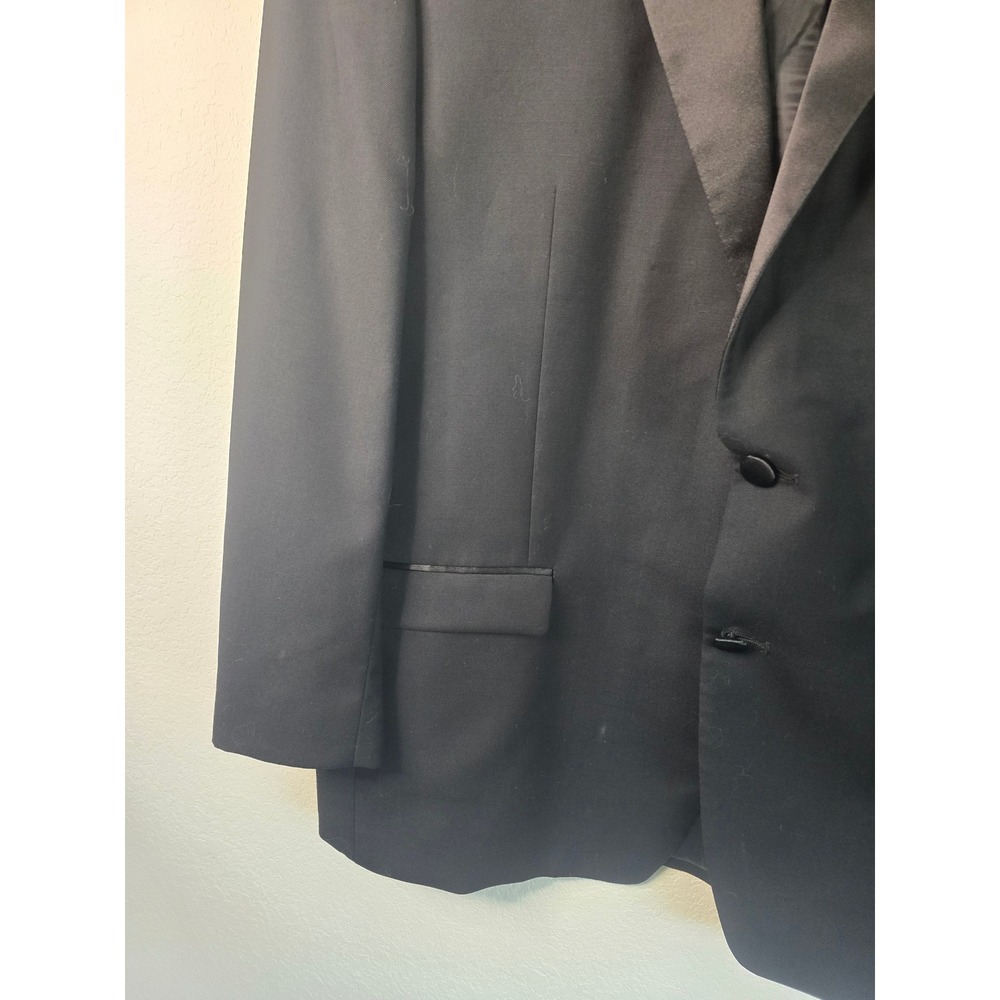 Lauren Ralph Lauren Mens Black 100% Wool Natural Tuxedo Jacket Blazer 46R EUC - Picture 6 of 12